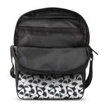 White And Grey Shark Pattern Print Rectangular Crossbody Bag