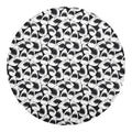 White And Grey Shark Pattern Print Round Blanket