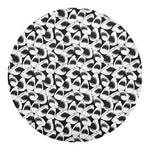 White And Grey Shark Pattern Print Round Blanket