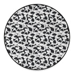 White And Grey Shark Pattern Print Round Floor Mat