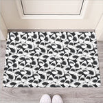 White And Grey Shark Pattern Print Rubber Doormat