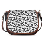White And Grey Shark Pattern Print Saddle Bag