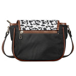 White And Grey Shark Pattern Print Saddle Bag