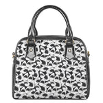 White And Grey Shark Pattern Print Shoulder Handbag