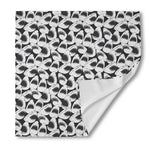White And Grey Shark Pattern Print Silk Bandana