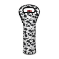White And Grey Shark Pattern Print Single Neoprene Wine Tote