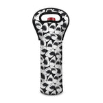 White And Grey Shark Pattern Print Single Neoprene Wine Tote