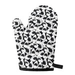 White And Grey Shark Pattern Print Single Oven Mitt