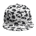 White And Grey Shark Pattern Print Snapback Cap