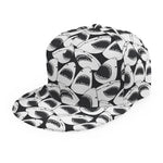 White And Grey Shark Pattern Print Snapback Cap