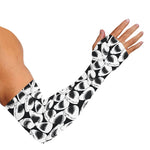 White And Grey Shark Pattern Print Sun Protection Arm Sleeves