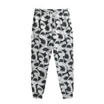 White And Grey Shark Pattern Print Sweatpants