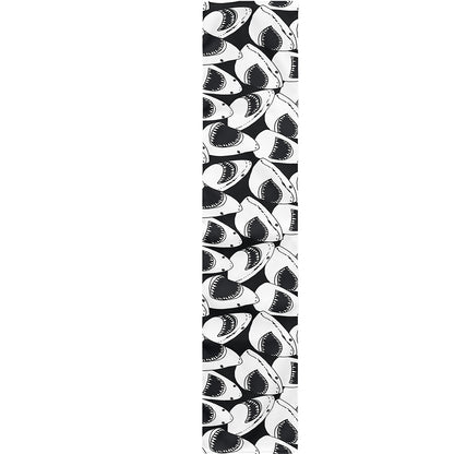 White And Grey Shark Pattern Print Table Runner
