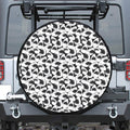 White And Grey Shark Pattern Print Tire Cover