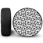 White And Grey Shark Pattern Print Tire Cover