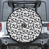 White And Grey Shark Pattern Print Tire Cover With Camera Hole