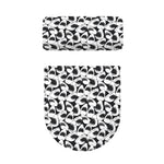 White And Grey Shark Pattern Print Toilet Lid And Tank Cover Set