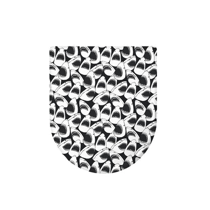 White And Grey Shark Pattern Print Toilet Lid Cover