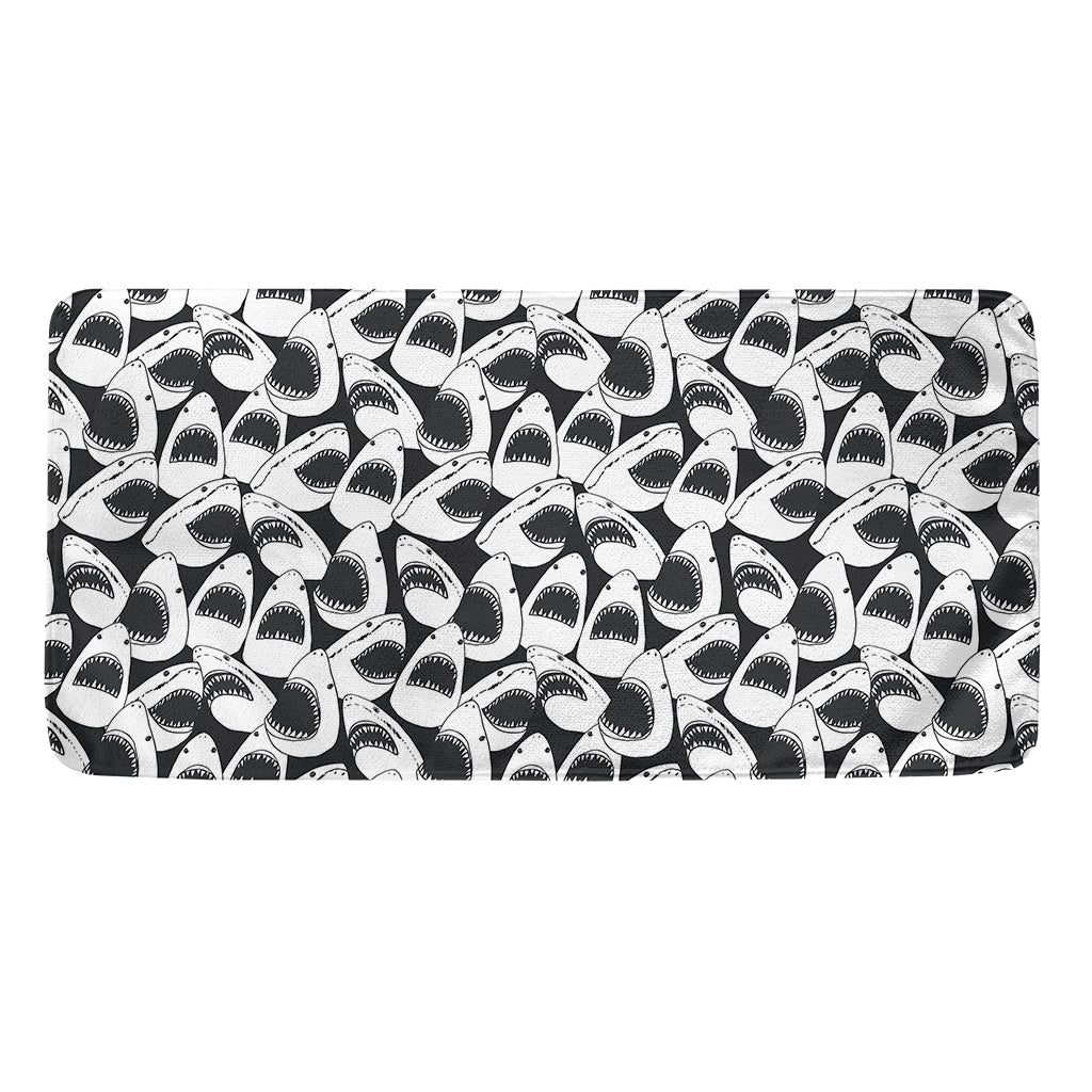 White And Grey Shark Pattern Print Towel