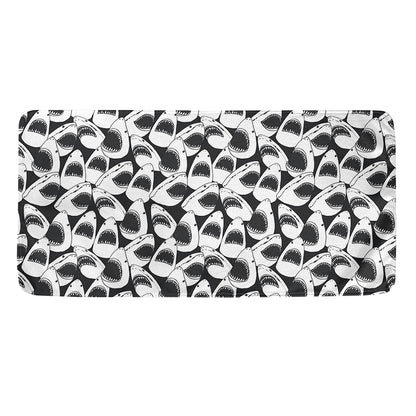 White And Grey Shark Pattern Print Towel