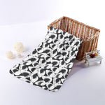 White And Grey Shark Pattern Print Towel