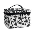 White And Grey Shark Pattern Print Travel Makeup Bag