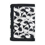 White And Grey Shark Pattern Print Trifold Wallet