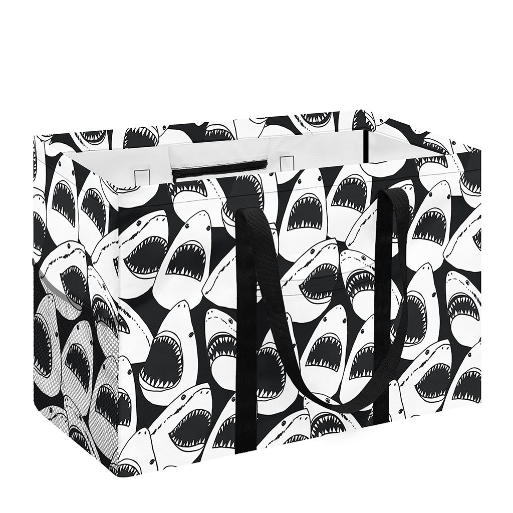 White And Grey Shark Pattern Print Utility Tote Bag