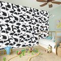 White And Grey Shark Pattern Print Wall Sticker