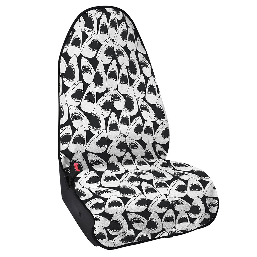 White And Grey Shark Pattern Print Waterproof Car Seat Cover
