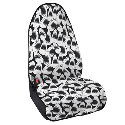 White And Grey Shark Pattern Print Waterproof Car Seat Cover