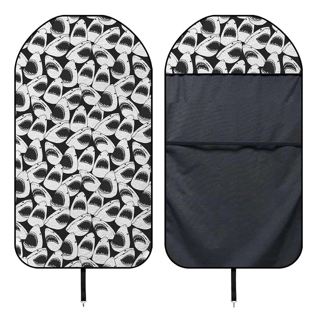 White And Grey Shark Pattern Print Waterproof Car Seat Cover