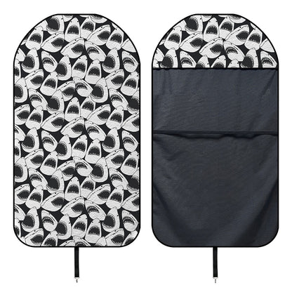White And Grey Shark Pattern Print Waterproof Car Seat Cover