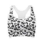 White And Grey Shark Pattern Print Women's Sports Bra
