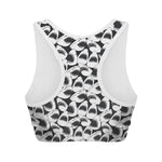 White And Grey Shark Pattern Print Women's Sports Bra
