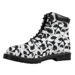 White And Grey Shark Pattern Print Work Boots