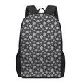 White And Grey Snowflake Pattern Print 17 Inch Backpack