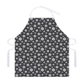 White And Grey Snowflake Pattern Print Adjustable Apron