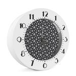 White And Grey Snowflake Pattern Print Alarm Clock
