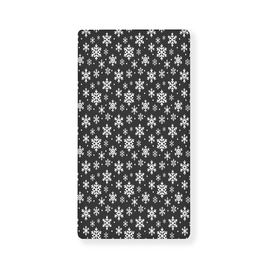White And Grey Snowflake Pattern Print Baby Crib Sheet