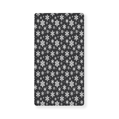 White And Grey Snowflake Pattern Print Baby Crib Sheet