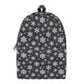 White And Grey Snowflake Pattern Print School Backpack