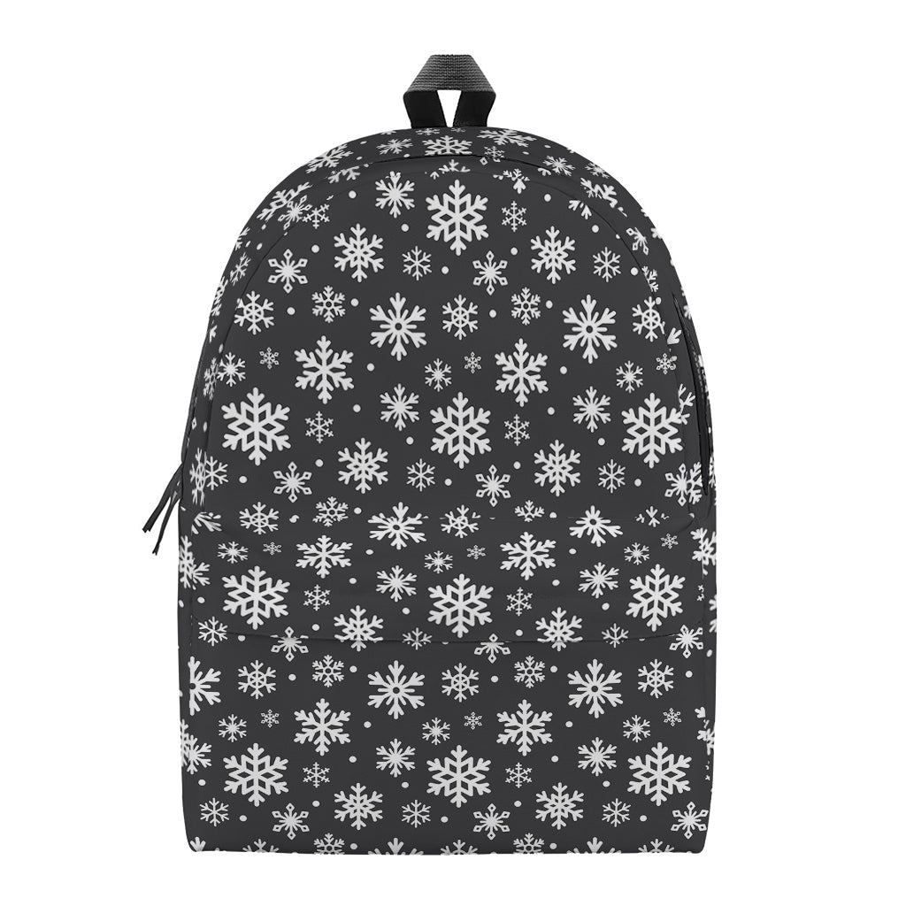 White And Grey Snowflake Pattern Print Backpack