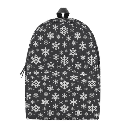 White And Grey Snowflake Pattern Print Backpack