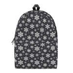 White And Grey Snowflake Pattern Print Backpack