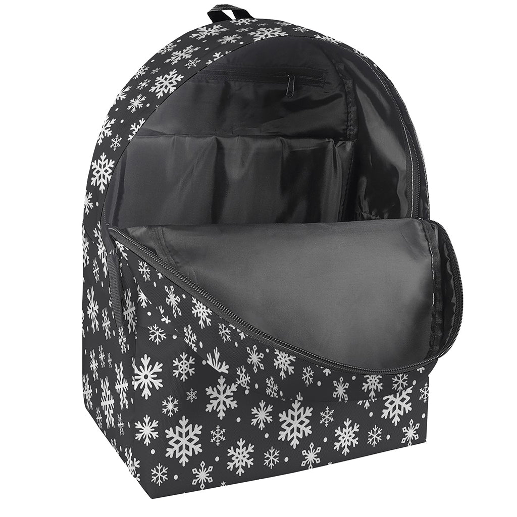 White And Grey Snowflake Pattern Print Backpack