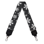 White And Grey Snowflake Pattern Print Bag Strap