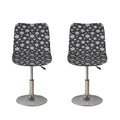 White And Grey Snowflake Pattern Print Bar Stool Covers
