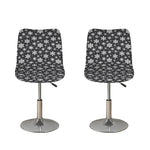 White And Grey Snowflake Pattern Print Bar Stool Covers
