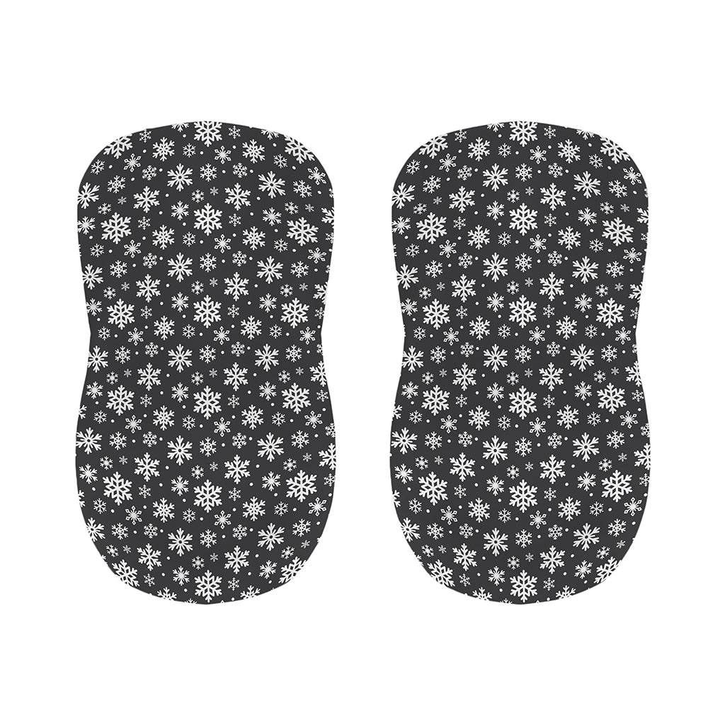 White And Grey Snowflake Pattern Print Bar Stool Covers